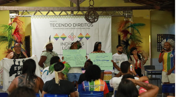Tecendo Direitos: Construindo uma Estratégia Nacional para Indígenas LGBTQIA+. Etapa Nordeste. Foto: Levi Tapuia.