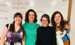 FLorencia coordenadora do congresso com Lia, Mirlene e Morgani