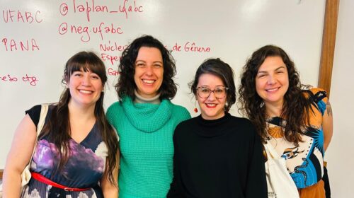 FLorencia coordenadora do congresso com Lia, Mirlene e Morgani