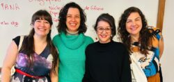 FLorencia coordenadora do congresso com Lia, Mirlene e Morgani